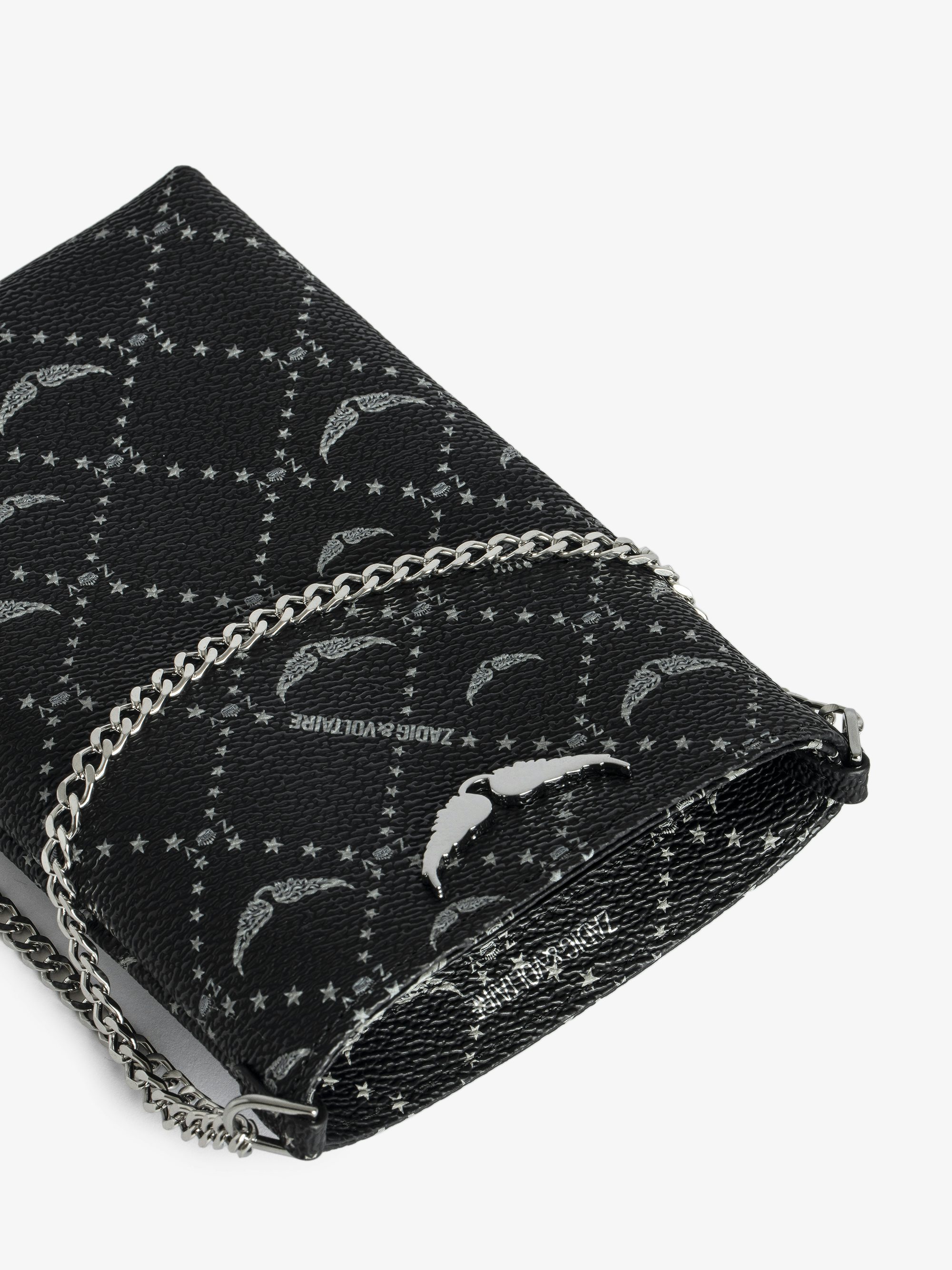 Rock Phone Pouch - Coated canvas phone case pouch with chains and signature wings.